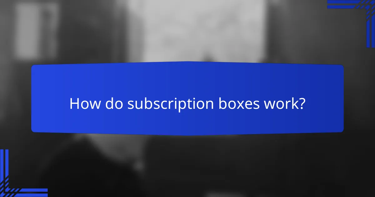How do subscription boxes work?